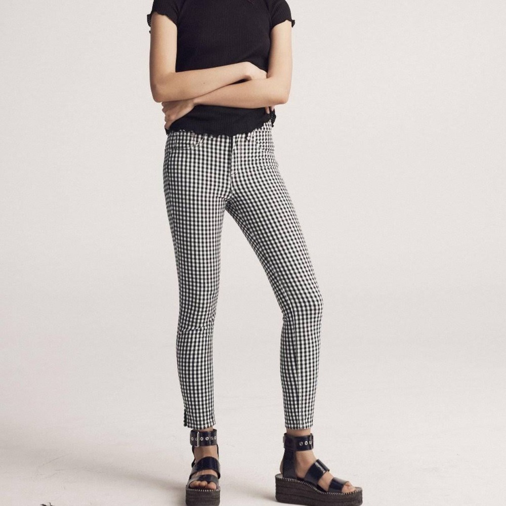 Rag & Bone 10in Capri - size 24, black and white gingham